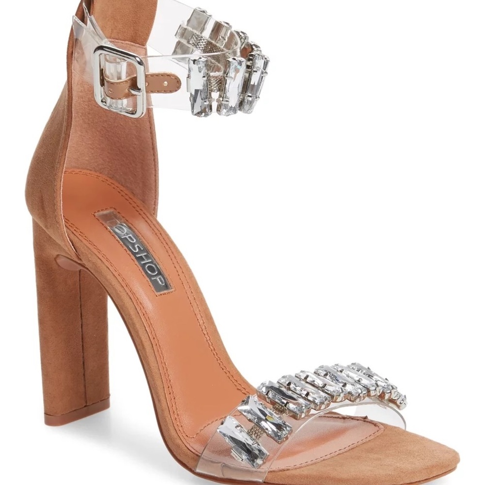Crystal Embellished Clear Sandal